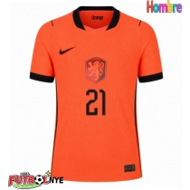 Camiseta Países Bajos Frenkie de Jong #21 Primera Equipación Mundial 2026 manga corta